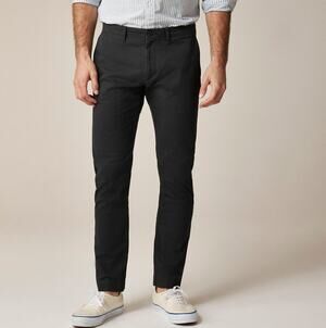 J.Crew Slim Stretch Chino Pants Mens 32x30 Black Twill Flat Front Slash Pockets